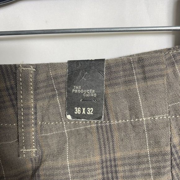 nwt express women's the producer chino size 36x32 5 pocket brown plaid pants - Picture 16 of 16